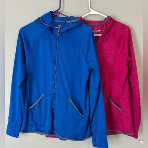 Women’s full-zip fleece athletic hoodies size medium